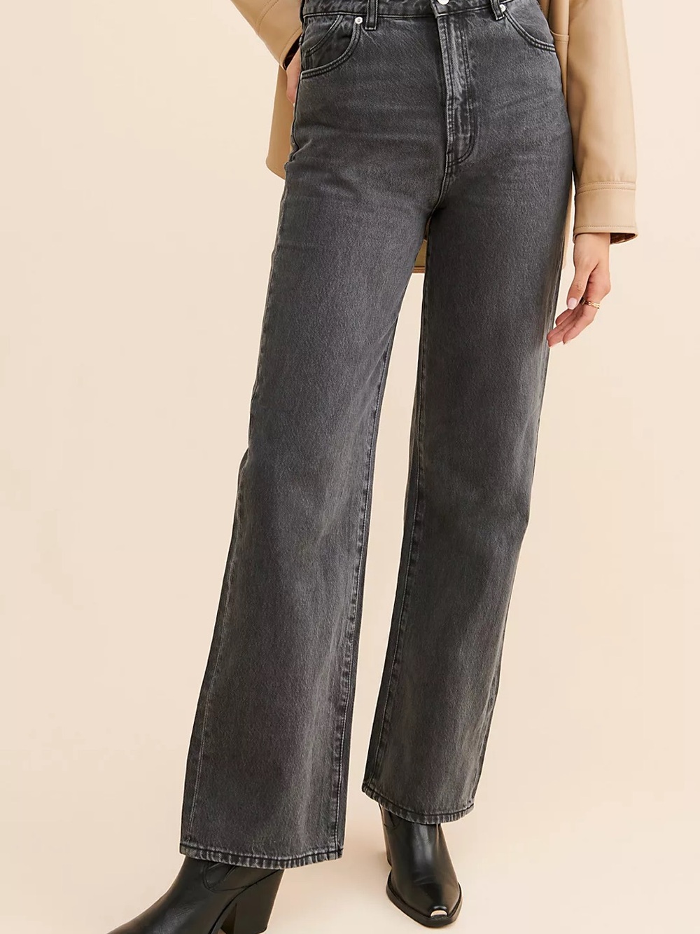 ROLLA'S Straight-Leg Women's Jeans in Charcoal Black Wash